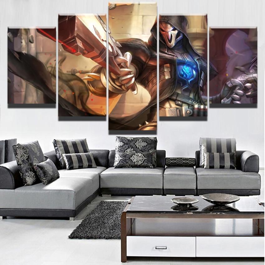 Overwatch Reaper Champion Poster Gaming Canvas Wall Art