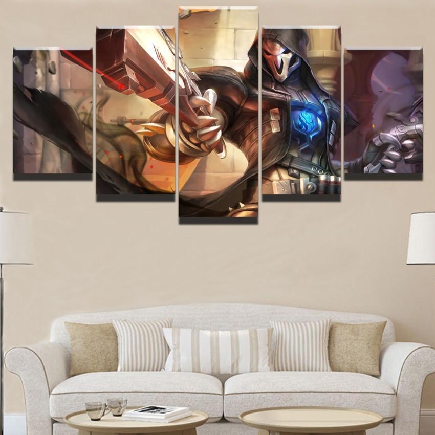 Overwatch Reaper Champion Poster Gaming Canvas Wall Art