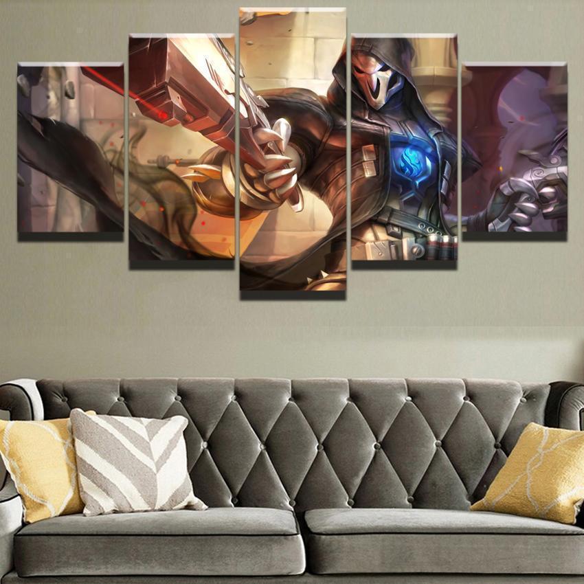 Overwatch Reaper Champion Poster Gaming Canvas Wall Art
