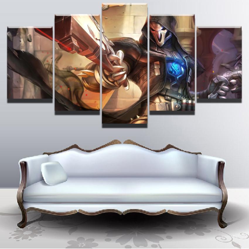 Overwatch Reaper Champion Poster Gaming Canvas Wall Art