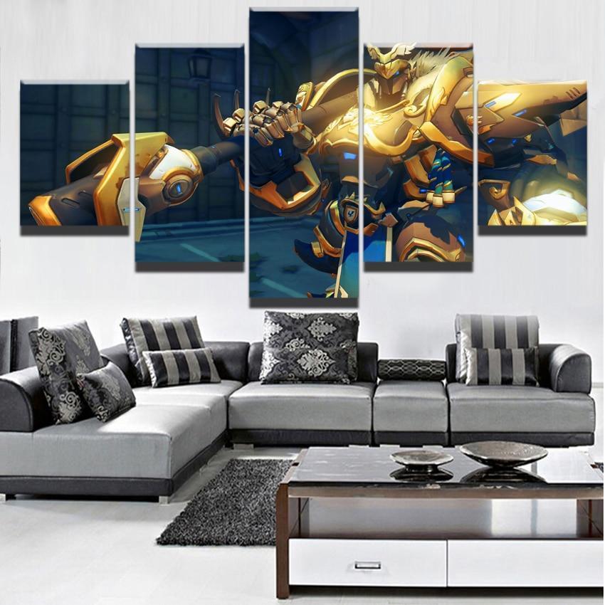 Overwatch Reinhardt Champion Gaming Canvas Wall Art