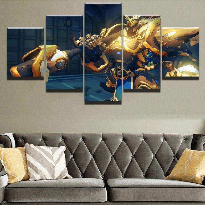 Overwatch Reinhardt Champion Gaming Canvas Wall Art