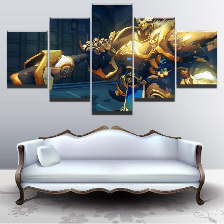 Overwatch Reinhardt Champion Gaming Canvas Wall Art