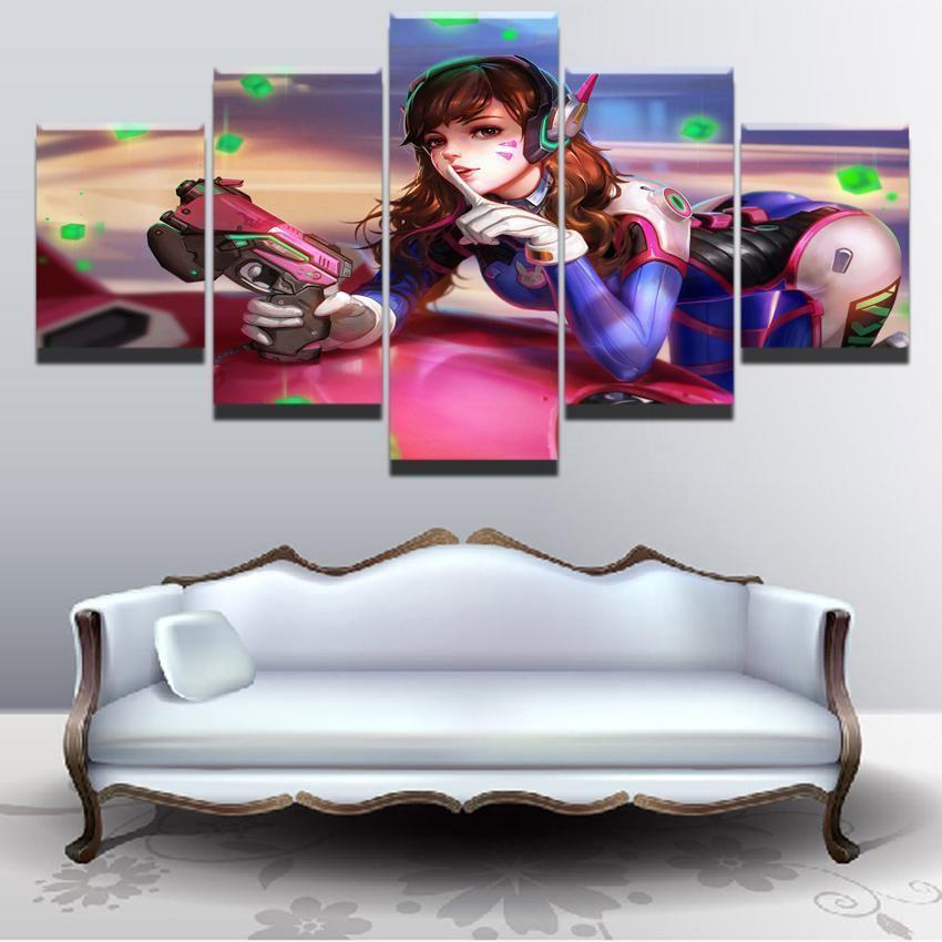 Overwatch Sexy D.Va Champion Gaming Canvas Wall Art