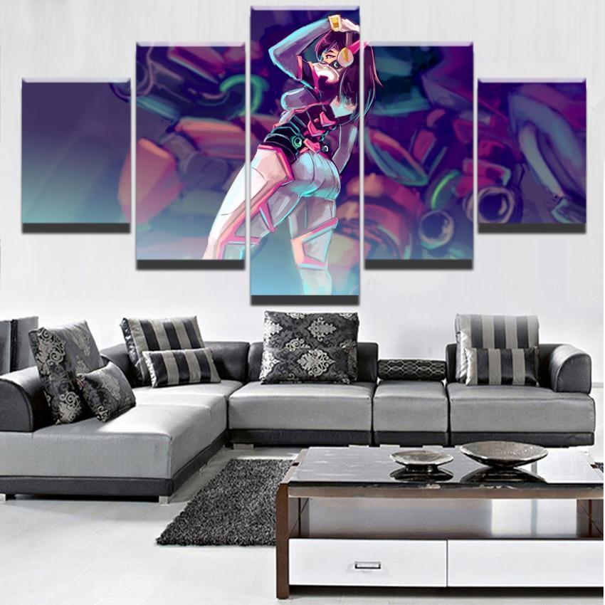Overwatch Sexy D.Va Champion Gaming Canvas Wall Art