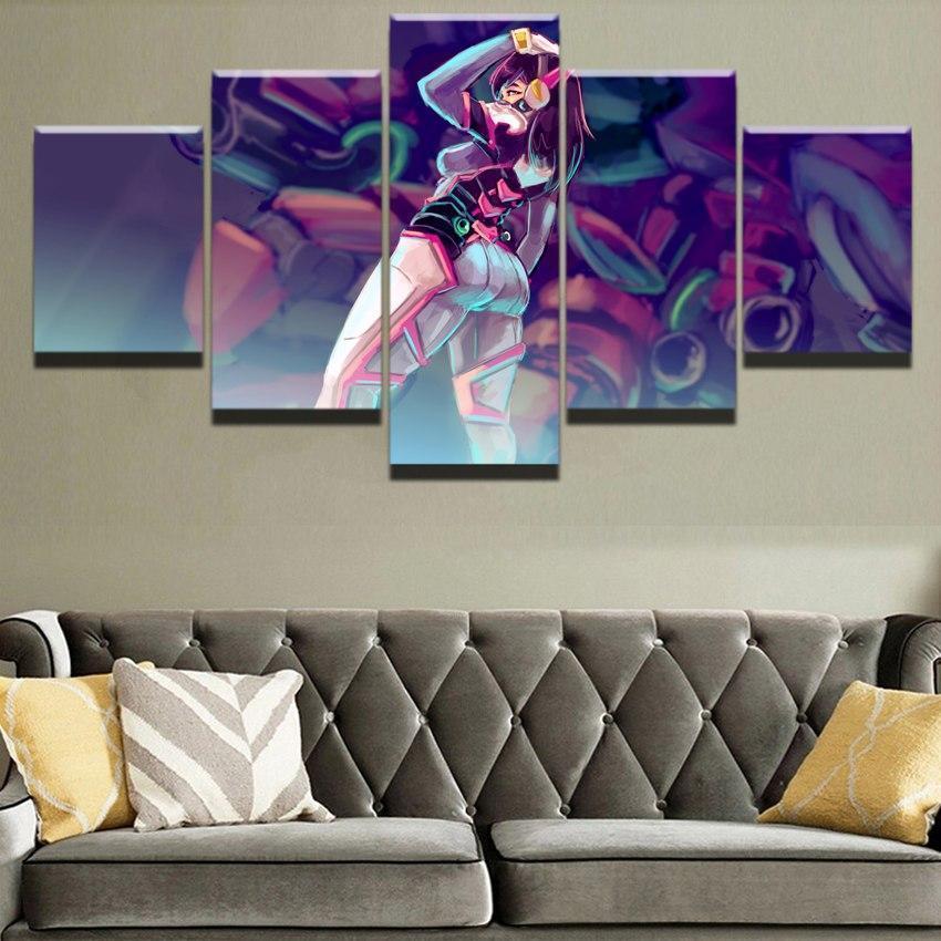 Overwatch Sexy D.Va Champion Gaming Canvas Wall Art