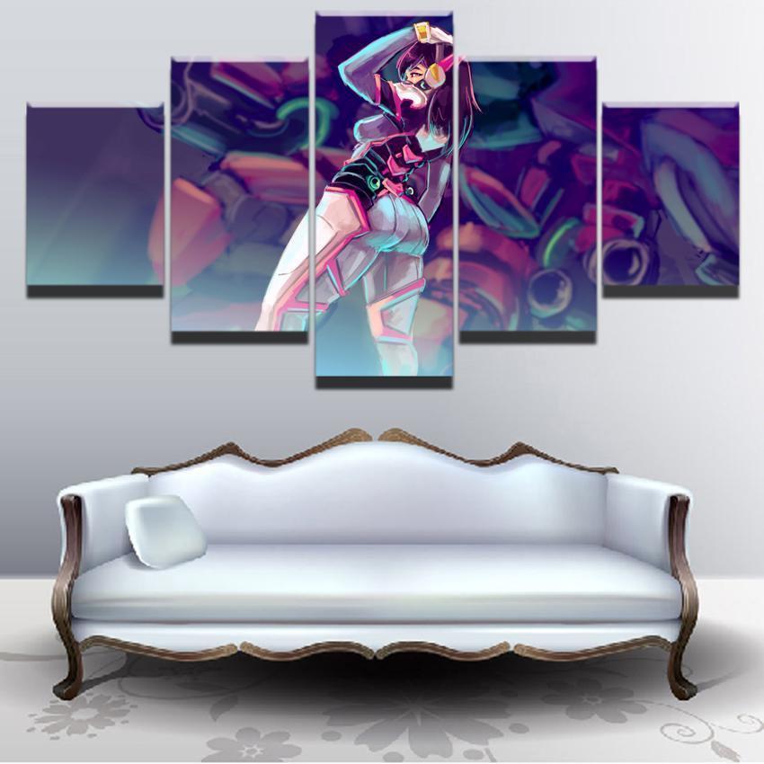 Overwatch Sexy D.Va Champion Gaming Canvas Wall Art
