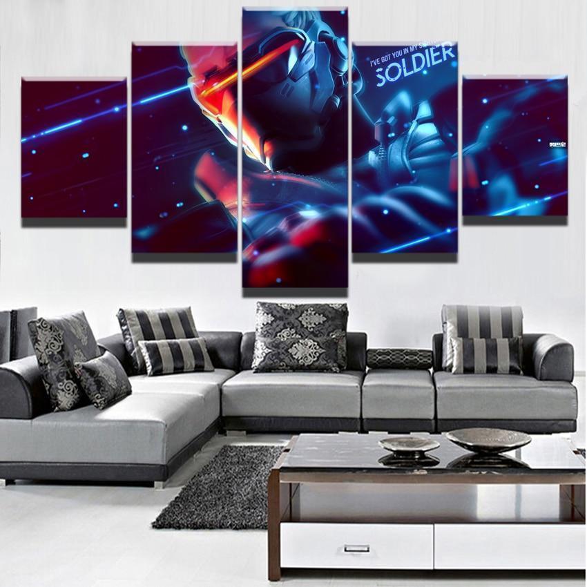 Overwatch Soldier 76 Champion Gaming Canvas Wall Art