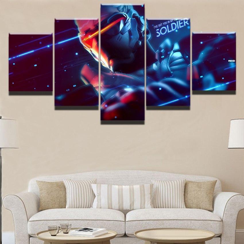Overwatch Soldier 76 Champion Gaming Canvas Wall Art