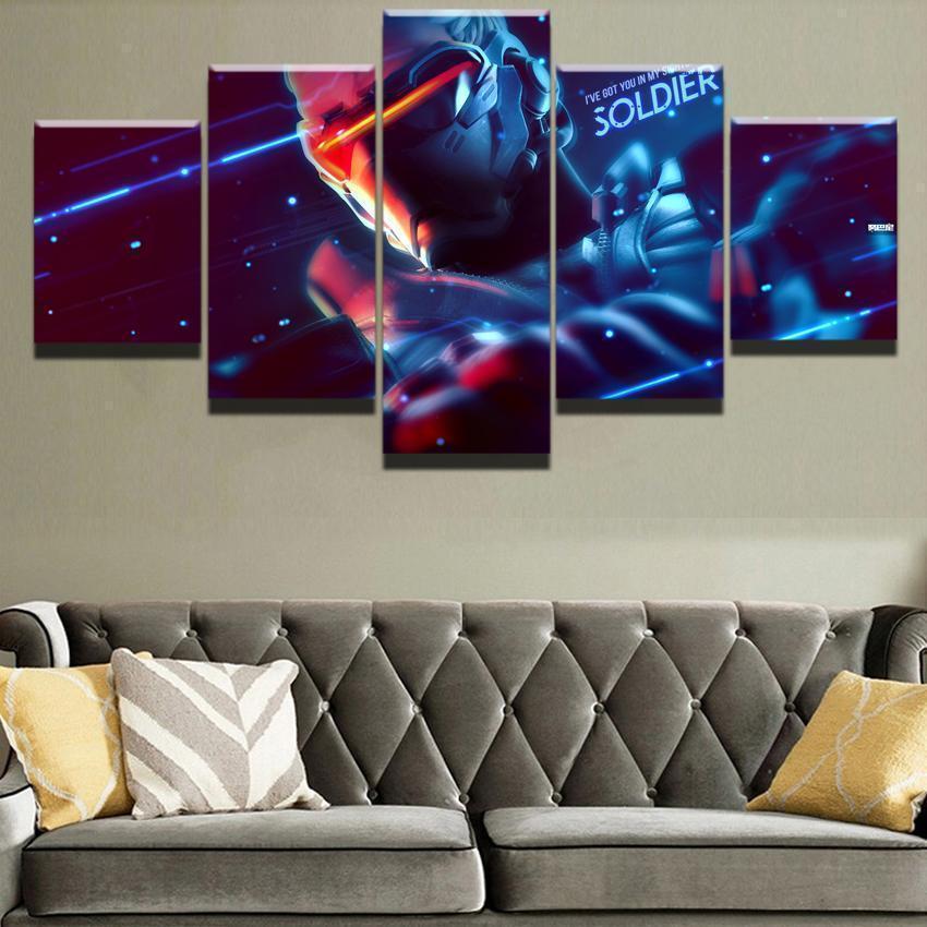 Overwatch Soldier 76 Champion Gaming Canvas Wall Art