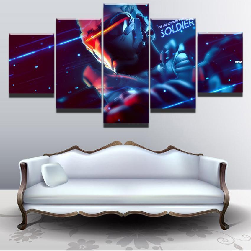 Overwatch Soldier 76 Champion Gaming Canvas Wall Art