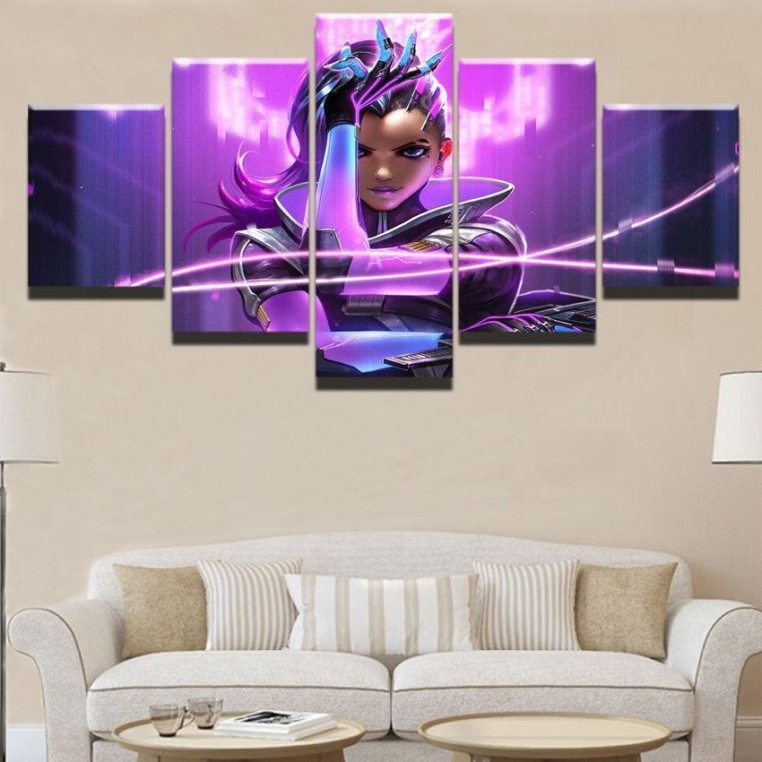 Overwatch Sombra Champion Gaming Canvas Wall Art
