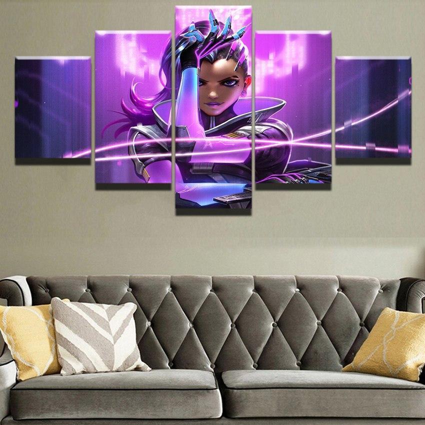 Overwatch Sombra Champion Gaming Canvas Wall Art