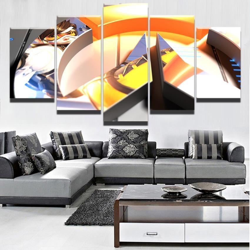 Overwatch Tracer Logo Gaming Canvas Wall Art