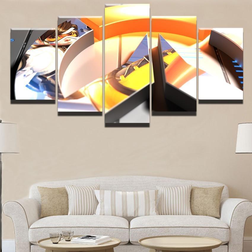 Overwatch Tracer Logo Gaming Canvas Wall Art