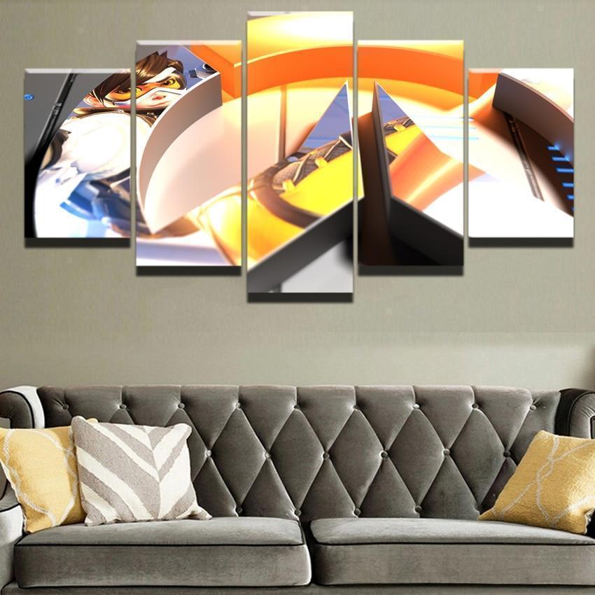 Overwatch Tracer Logo Gaming Canvas Wall Art
