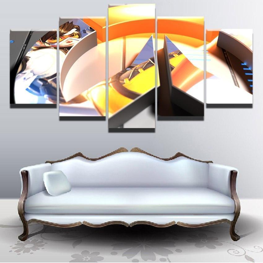 Overwatch Tracer Logo Gaming Canvas Wall Art
