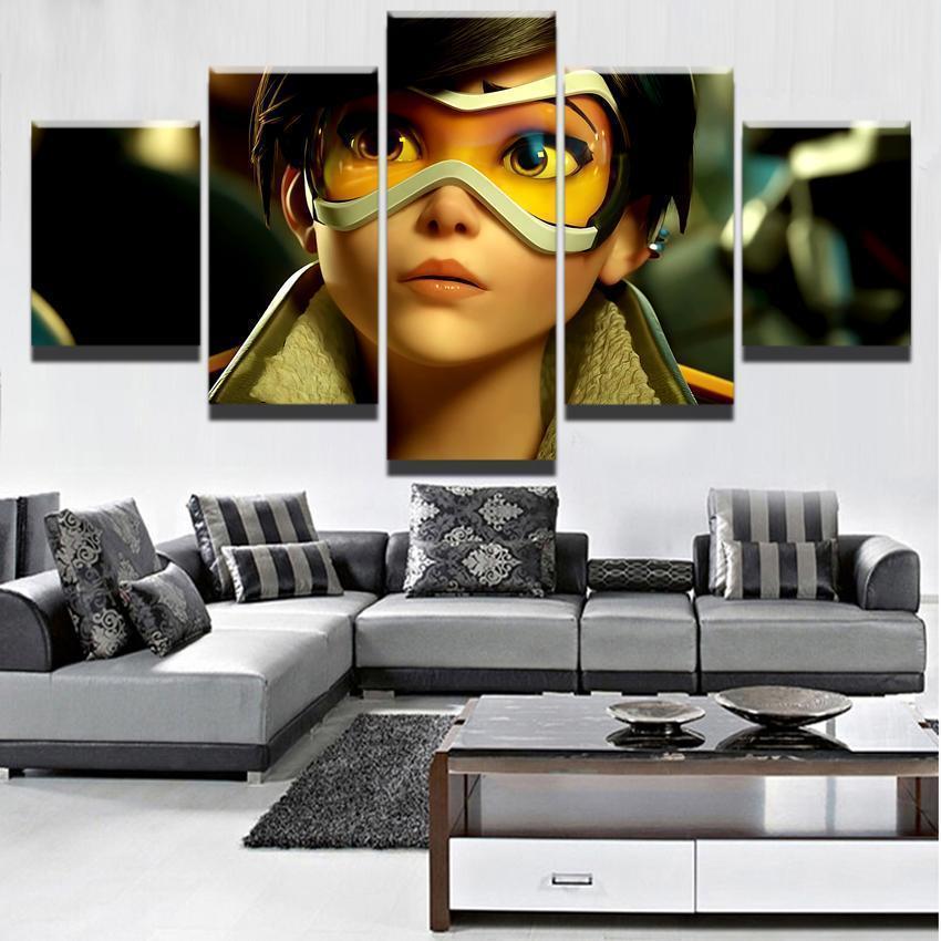 Overwatch Tracer Poster Champion Gaming Canvas Wall Art
