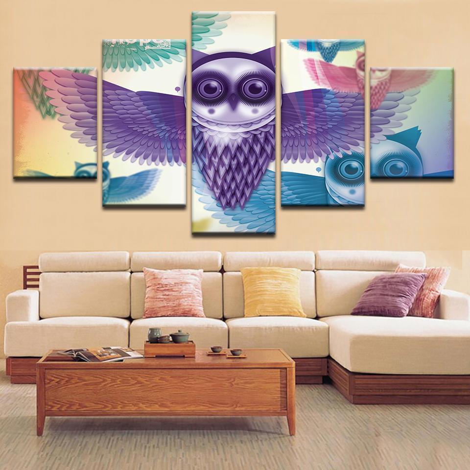 Owl Abstract Animal Canvas Wall Art