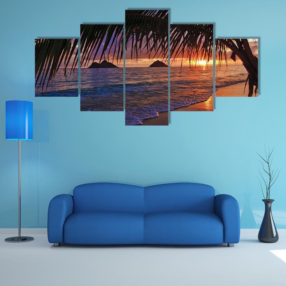 Pacific Sunrise At Lanikai Beach In Hawaii Nature Canvas Wall Art