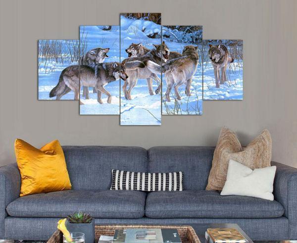 Pack Of Wolves Wolf Animal Canvas Wall Art