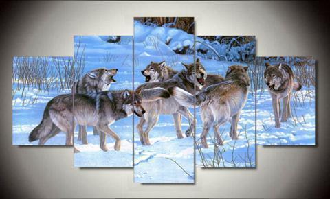 Pack Of Wolves Wolf Animal Canvas Wall Art