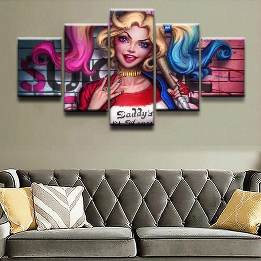 Painting Harley Quinn Canvas Wall Art