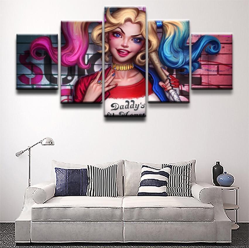 Painting Harley Quinn Canvas Wall Art