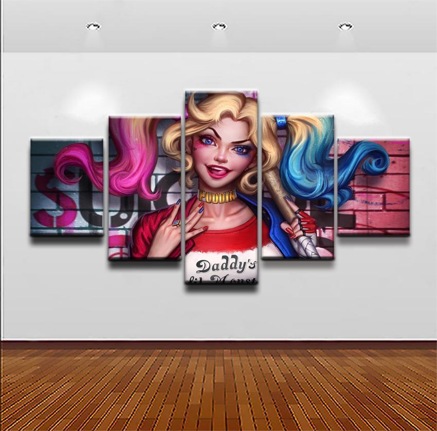 Painting Harley Quinn Canvas Wall Art