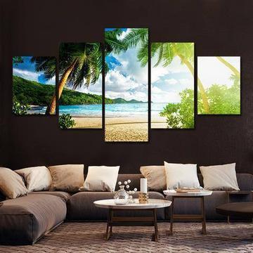 Palm Tree Beach Nature Canvas Wall Art
