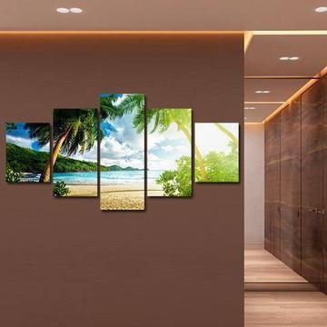 Palm Tree Beach Nature Canvas Wall Art
