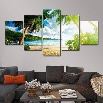 Palm Tree Beach Nature Canvas Wall Art