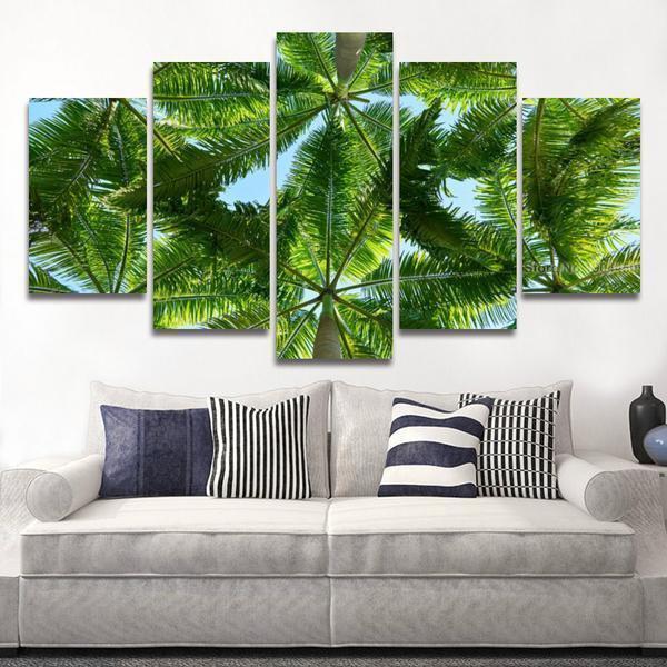 Palm Tree Landscape Beach Modular Nature Canvas Wall Art