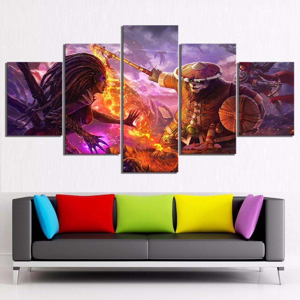 Pandaren Brewmaster, Kerrigan &amp;amp; Valla World of Warcraft Gaming Canvas Wall Art