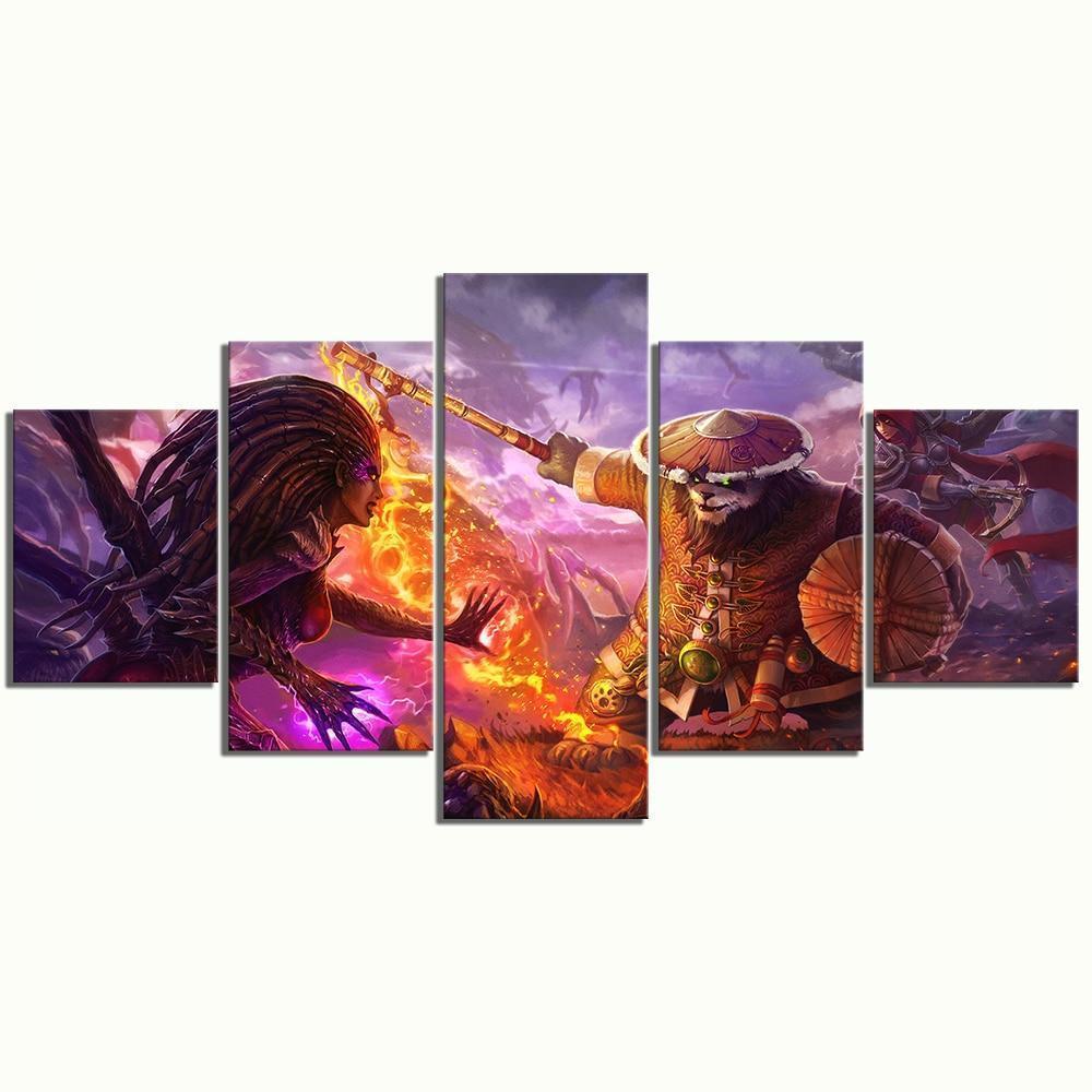 Pandaren Brewmaster, Kerrigan &amp;amp; Valla World of Warcraft Gaming Canvas Wall Art