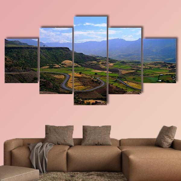 Panorama Of Semien Mountains Nature Canvas Wall Art