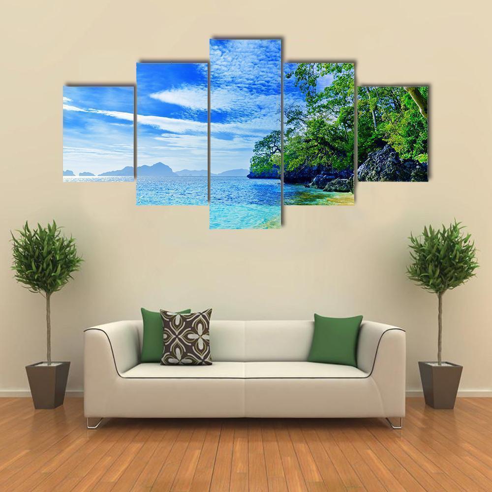 Paradise Beach Sea And Sky Nature Canvas Wall Art