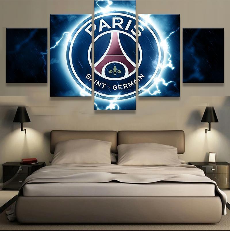 PARIS Saint Germain Thunder Logo Soccer Canvas Wall Art