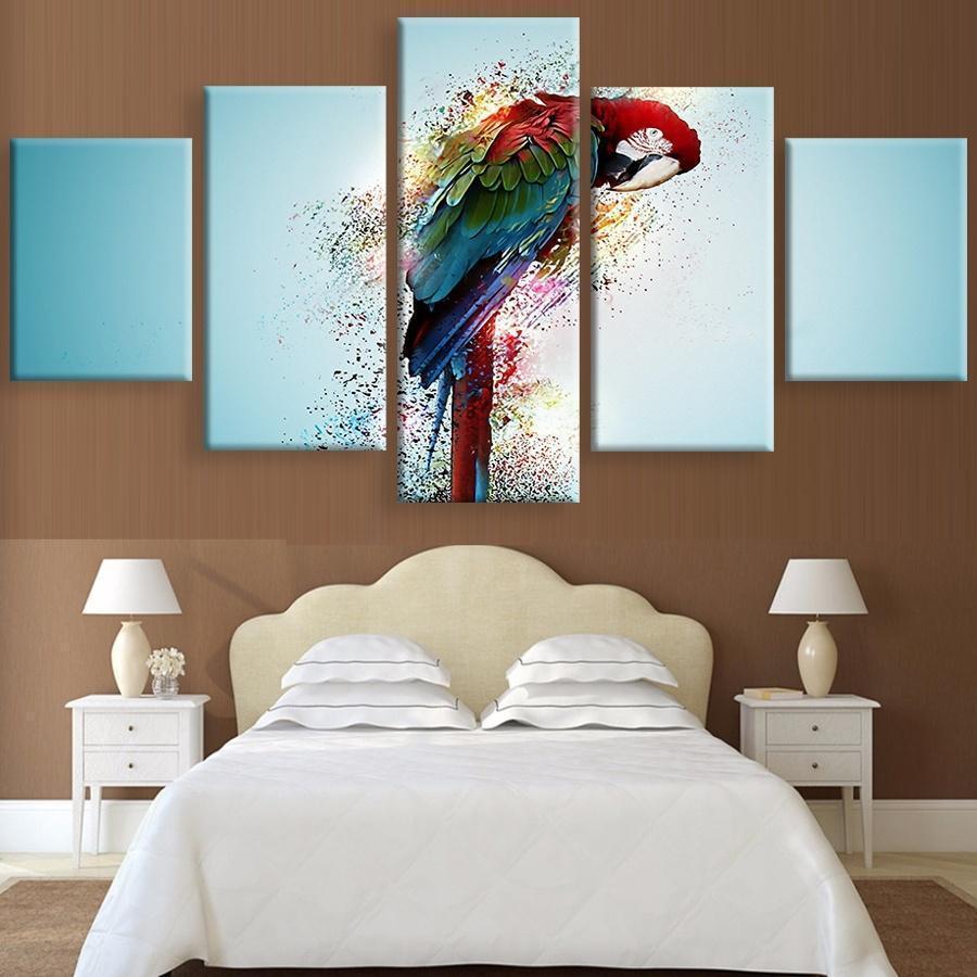 Parrot Green Animal Canvas Wall Art
