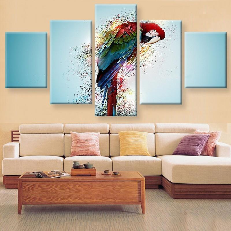 Parrot Green Animal Canvas Wall Art