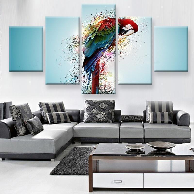 Parrot Green Animal Canvas Wall Art