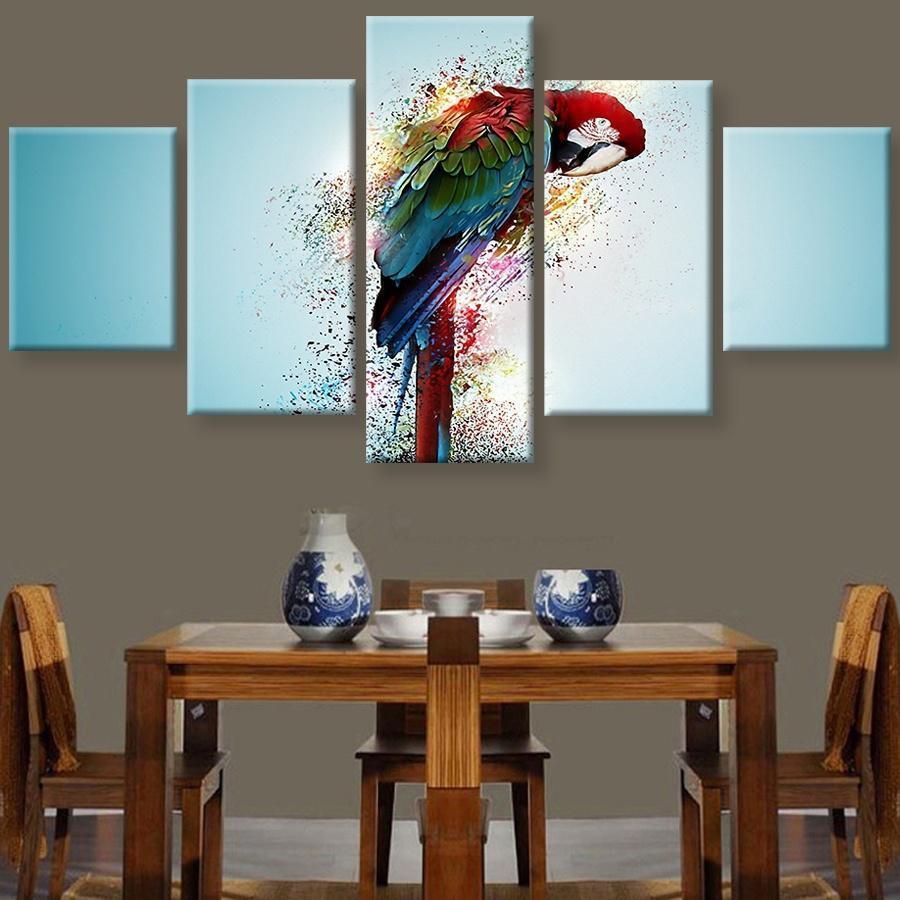 Parrot Green Animal Canvas Wall Art
