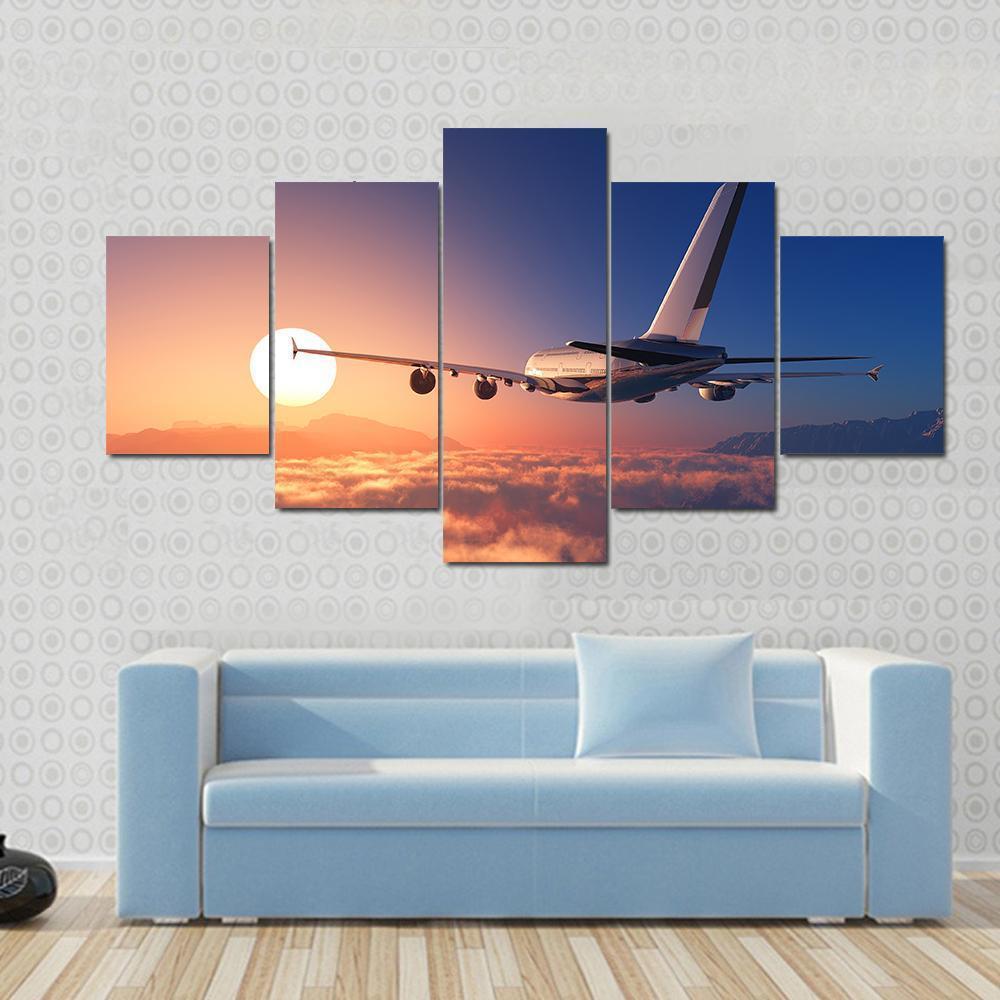 Passenger Alane Above The Clouds Airplane Canvas Wall Art