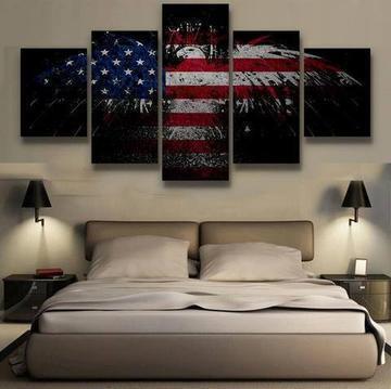 Patriotic Eagle Wall Army Canvas Wall Art