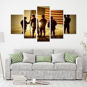 Patriotic Military Army Canvas Wall Art