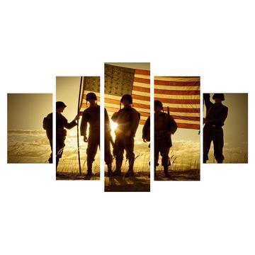 Patriotic Military Army Canvas Wall Art