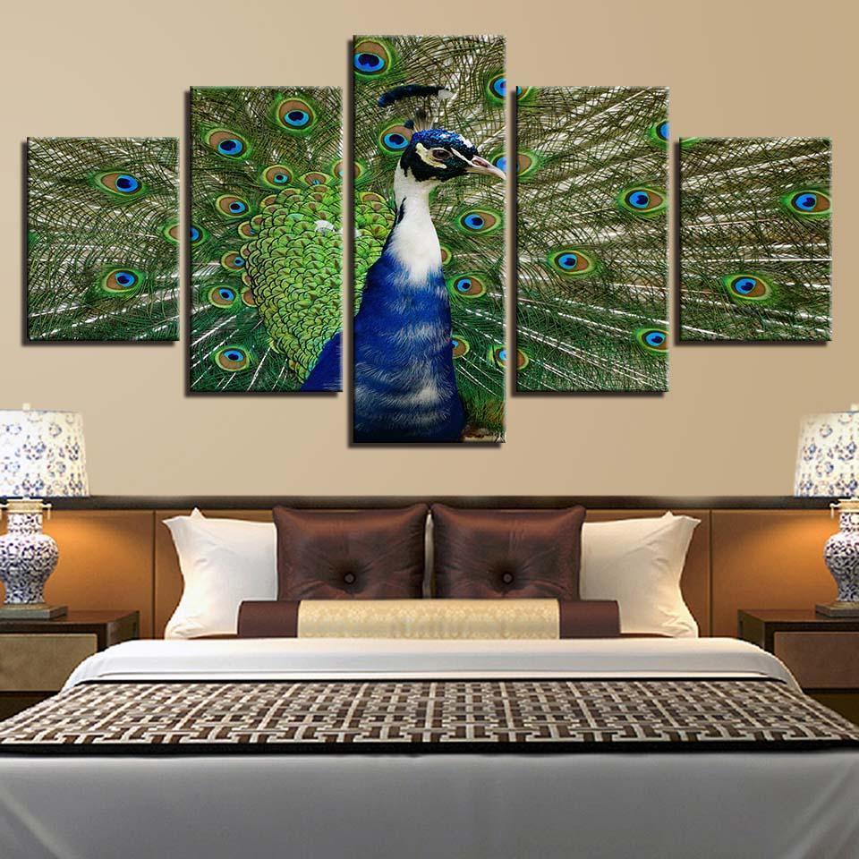 Peacock 2 Abstract Animal Canvas Wall Art