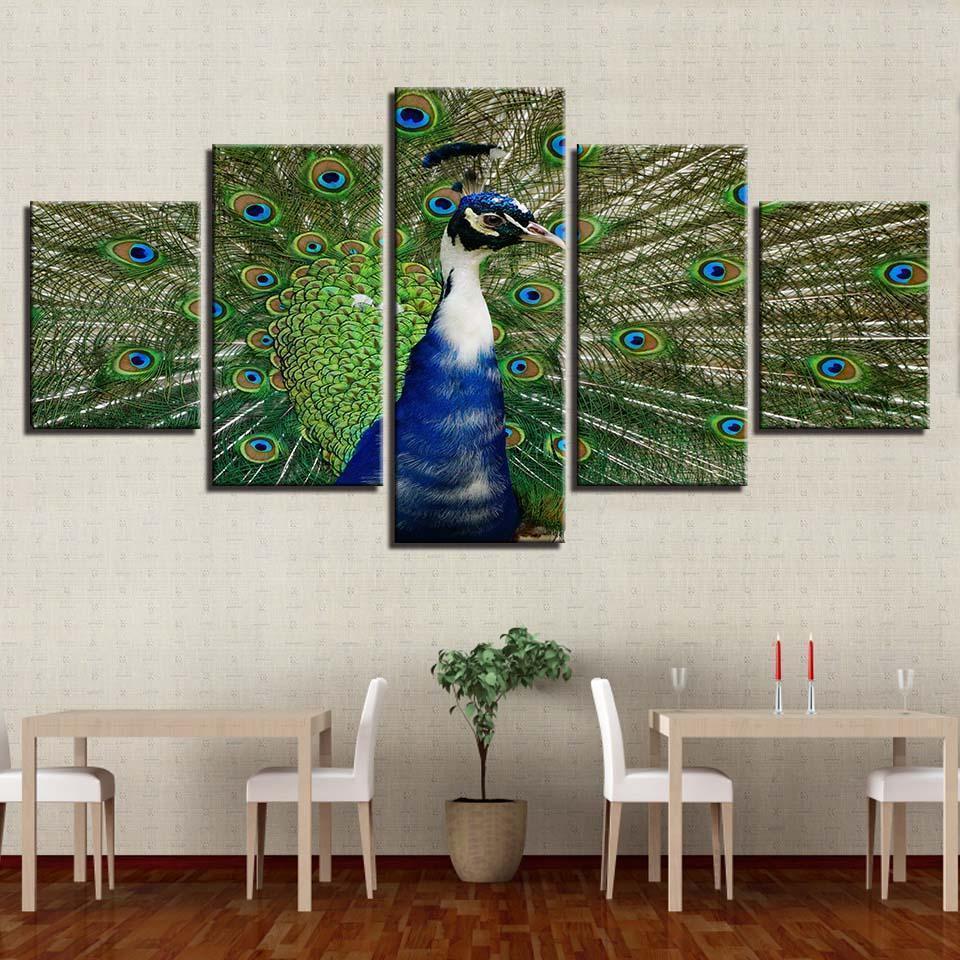 Peacock 2 Abstract Animal Canvas Wall Art