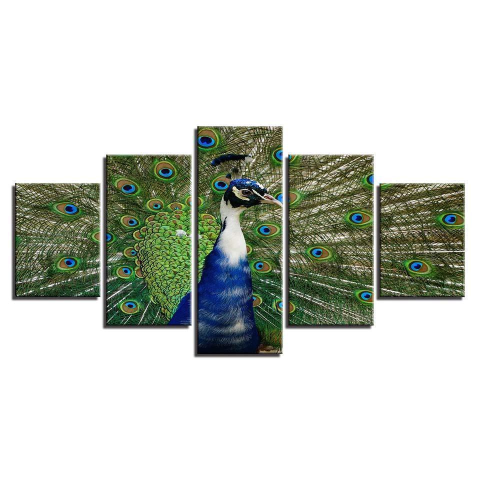 Peacock 2 Abstract Animal Canvas Wall Art