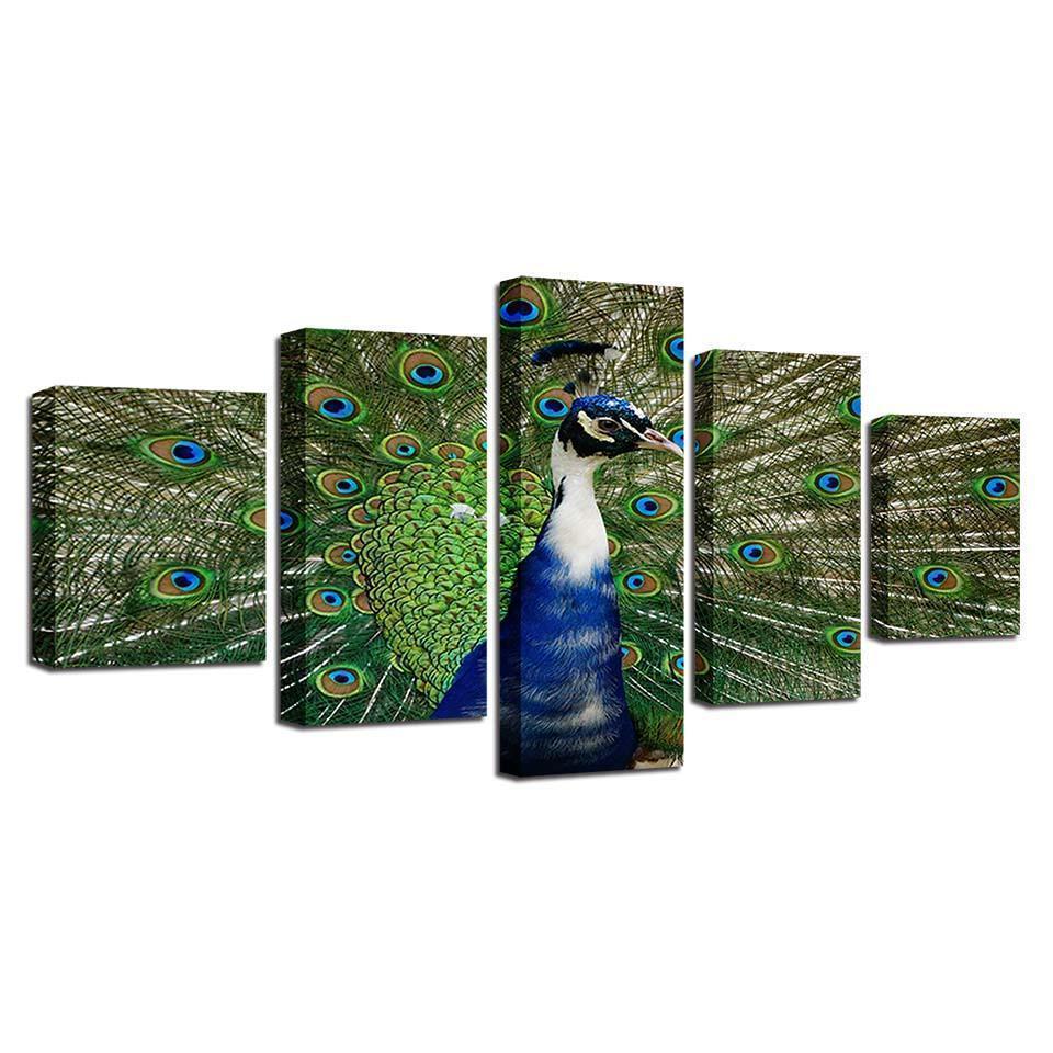 Peacock 2 Abstract Animal Canvas Wall Art